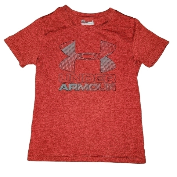Under Armour heat gear size 4 short sleeve tee shirt red, polyester - Picture 7 of 7